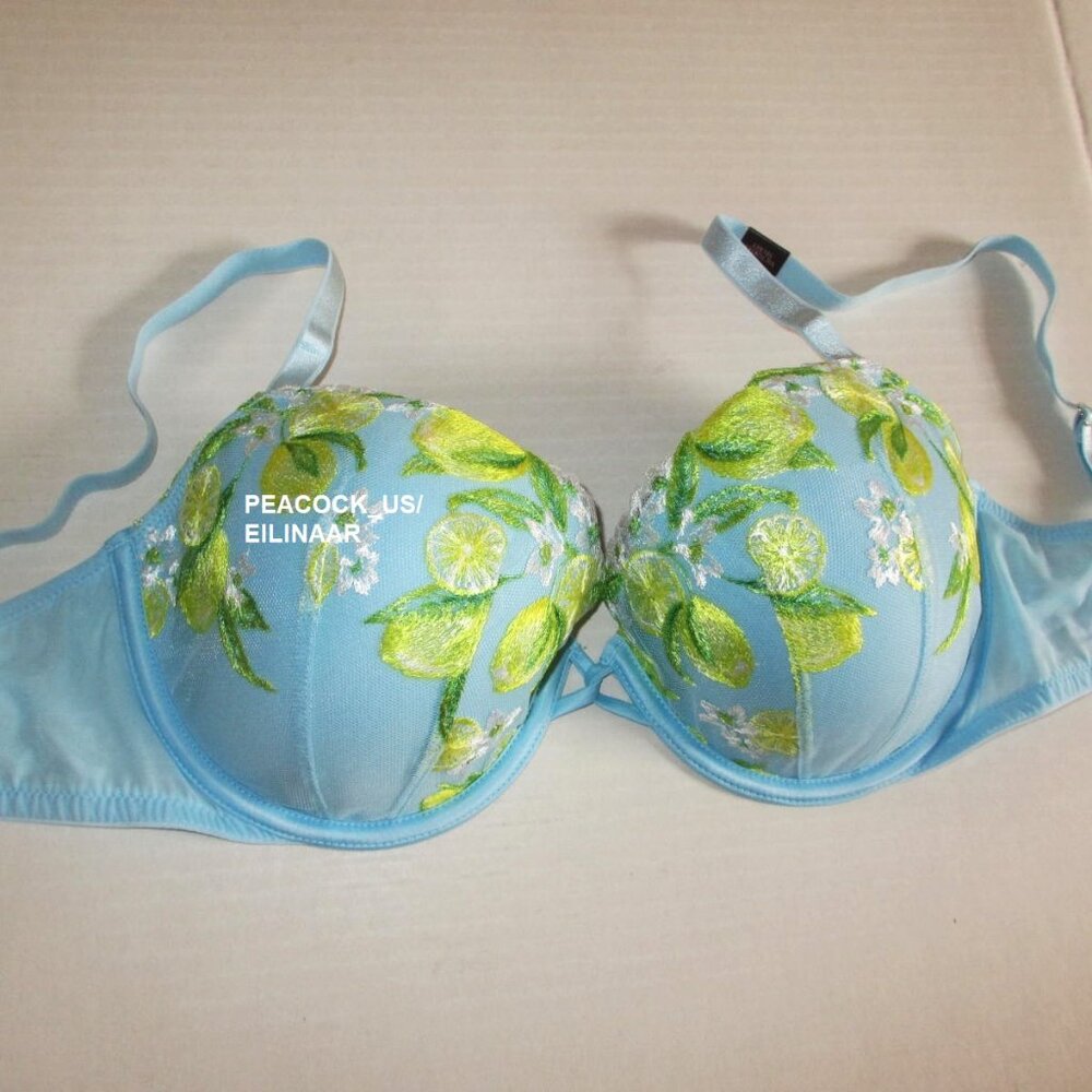 36DD Victoria Secret Dream Angels Lightly Lined Demi Bra Embroidered Lemon $79
